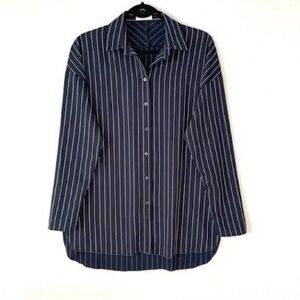 Babaton Navy and White Striped Shirt